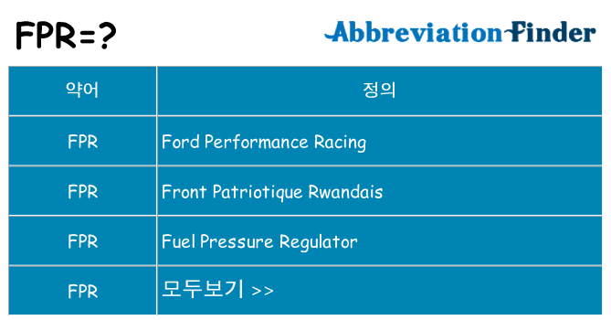 fpr 대 한 무엇을 서가