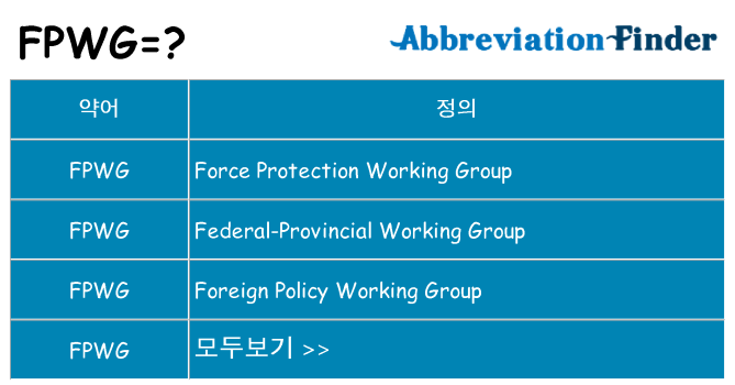 fpwg 대 한 무엇을 서가