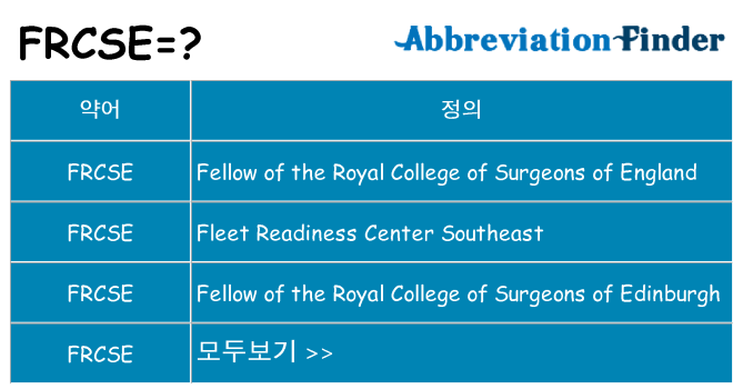 frcse 대 한 무엇을 서가