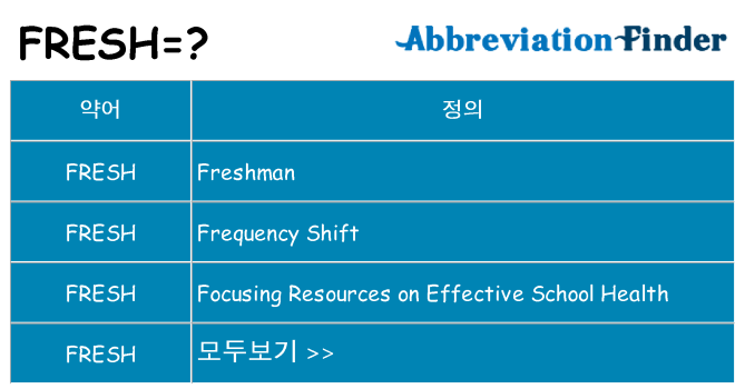 fresh 대 한 무엇을 서가