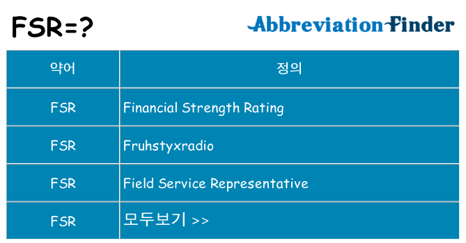 fsr 대 한 무엇을 서가