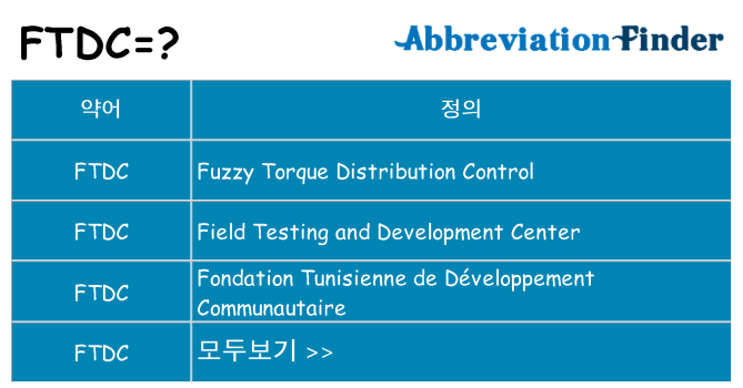 ftdc 대 한 무엇을 서가