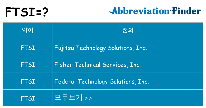 ftsi 대 한 무엇을 서가