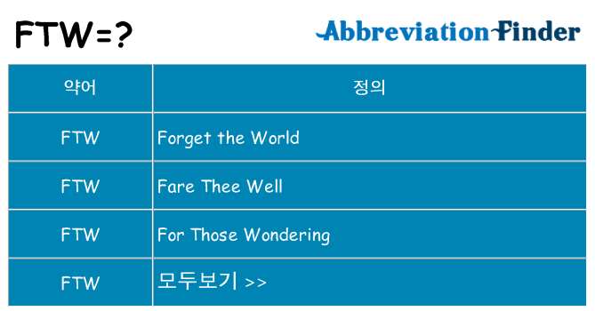 ftw 대 한 무엇을 서가