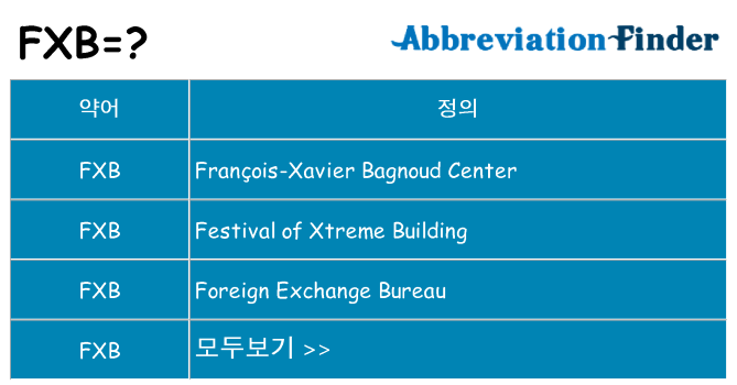 fxb 대 한 무엇을 서가
