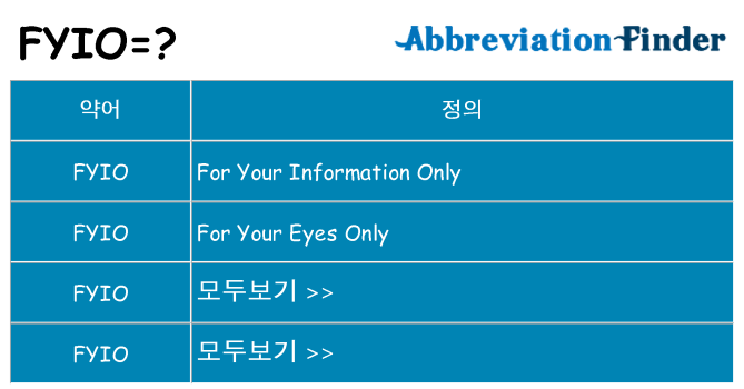fyio 대 한 무엇을 서가