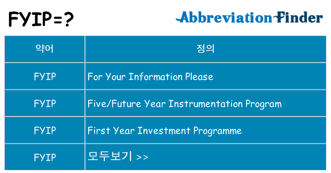 fyip 대 한 무엇을 서가