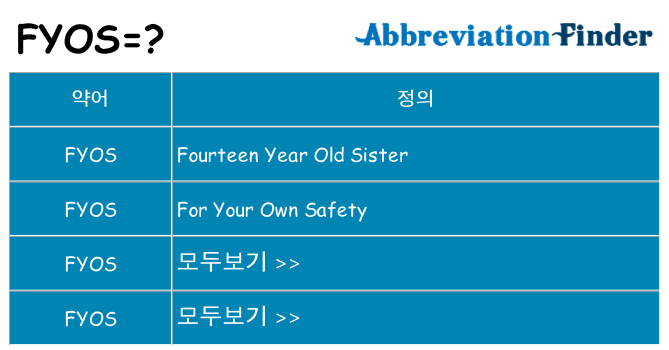 fyos 대 한 무엇을 서가