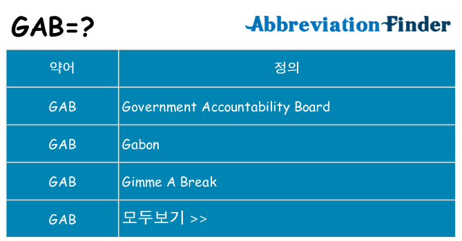 gab 대 한 무엇을 서가