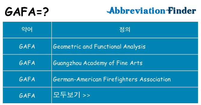 gafa 대 한 무엇을 서가
