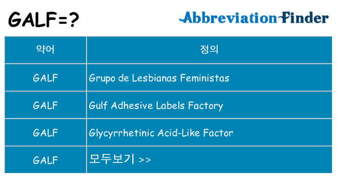 galf 대 한 무엇을 서가