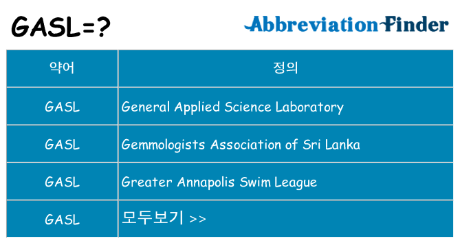 gasl 대 한 무엇을 서가