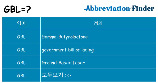 gbl 대 한 무엇을 서가