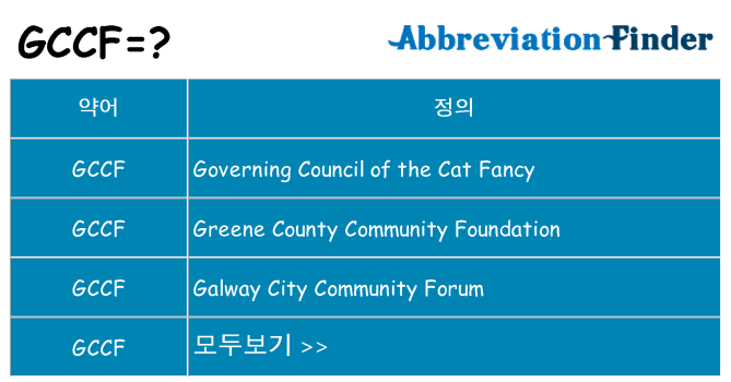 gccf 대 한 무엇을 서가