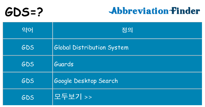 gds 대 한 무엇을 서가