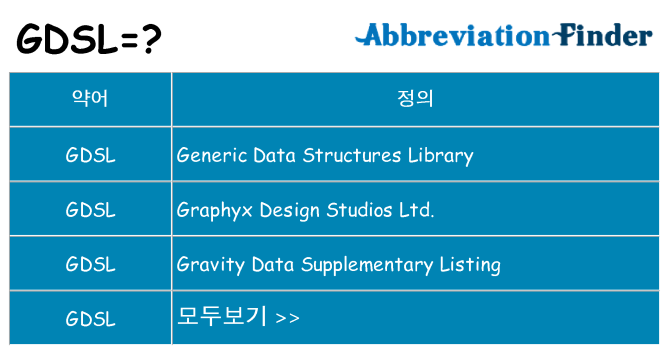 gdsl 대 한 무엇을 서가