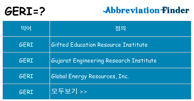 geri 대 한 무엇을 서가