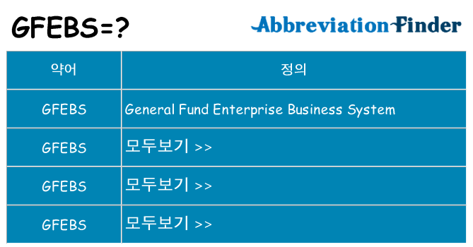 gfebs 대 한 무엇을 서가