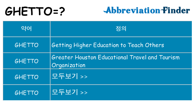 ghetto 대 한 무엇을 서가