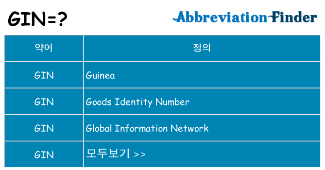 gin 대 한 무엇을 서가