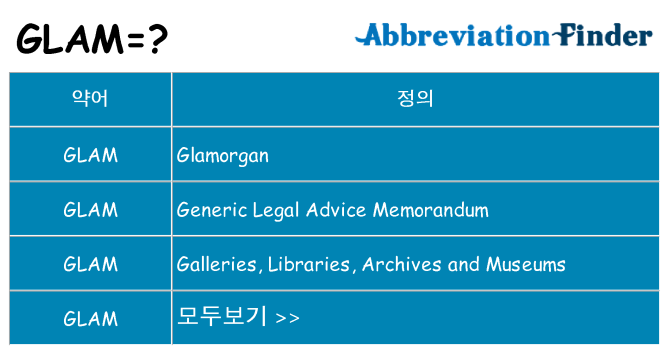 glam 대 한 무엇을 서가