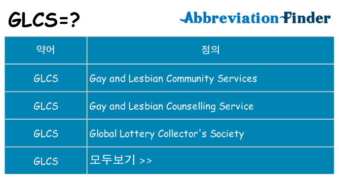 glcs 대 한 무엇을 서가