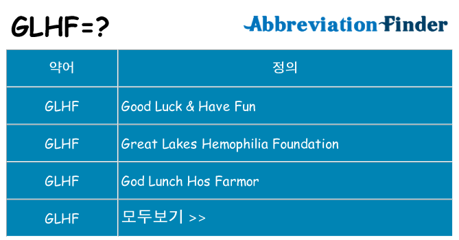 glhf 대 한 무엇을 서가