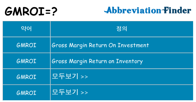 gmroi 대 한 무엇을 서가