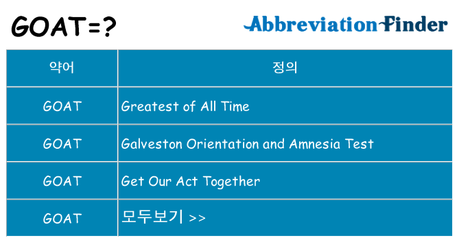 goat 대 한 무엇을 서가