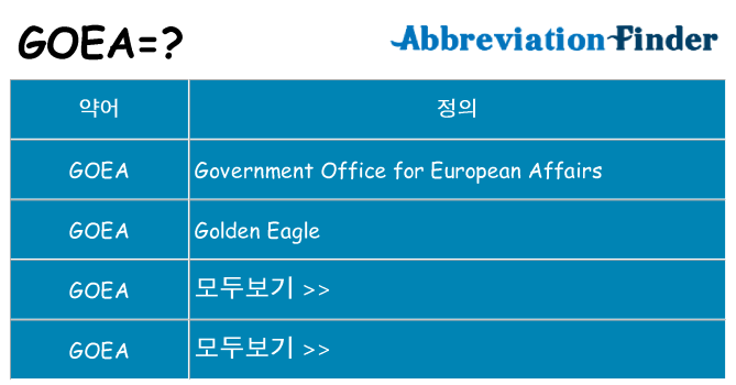 goea 대 한 무엇을 서가