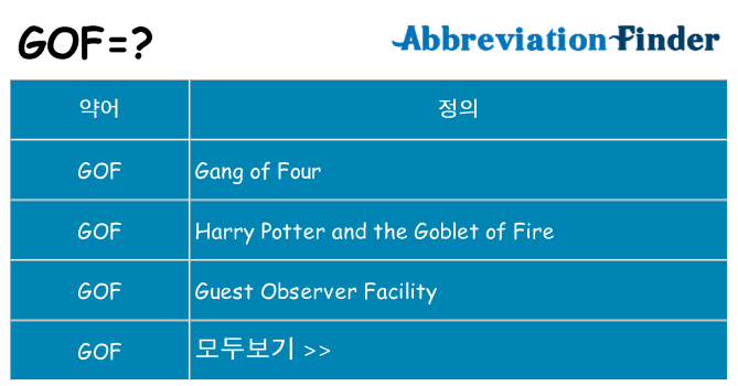 gof 대 한 무엇을 서가