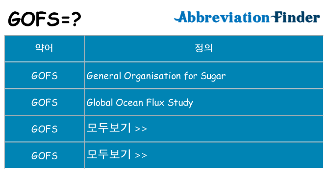 gofs 대 한 무엇을 서가