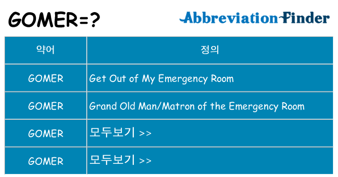 gomer 대 한 무엇을 서가