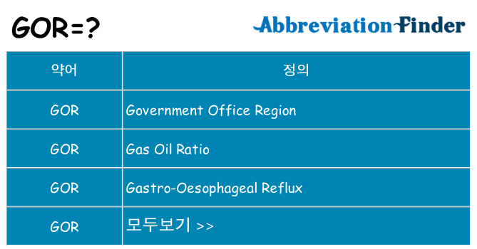 gor 대 한 무엇을 서가