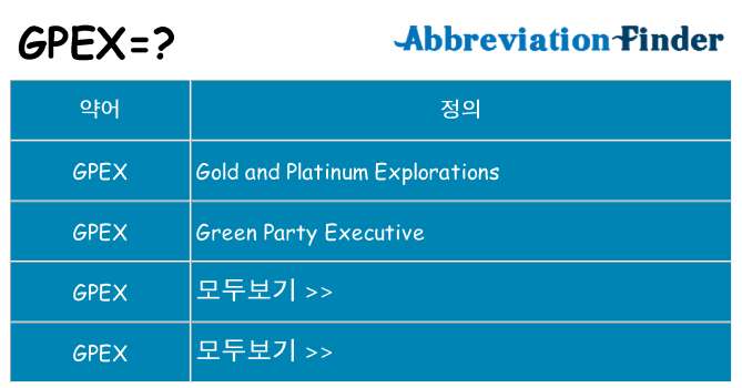 gpex 대 한 무엇을 서가