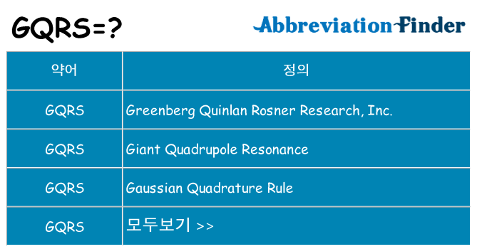 gqrs 대 한 무엇을 서가