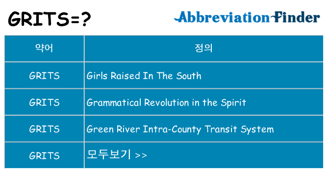 grits 대 한 무엇을 서가