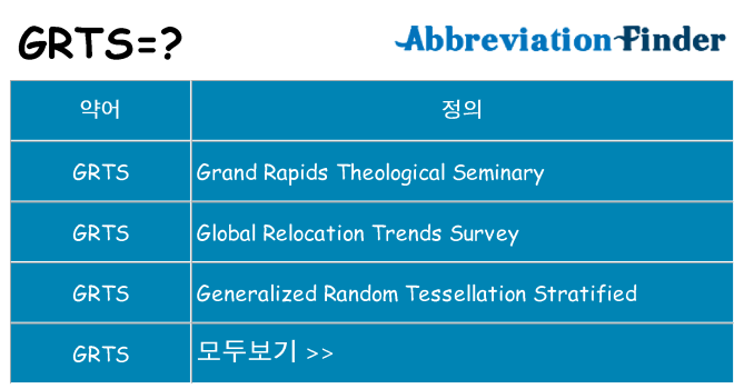 grts 대 한 무엇을 서가