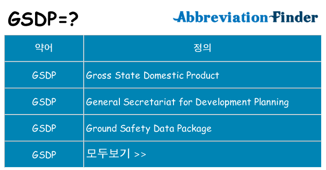 gsdp 대 한 무엇을 서가