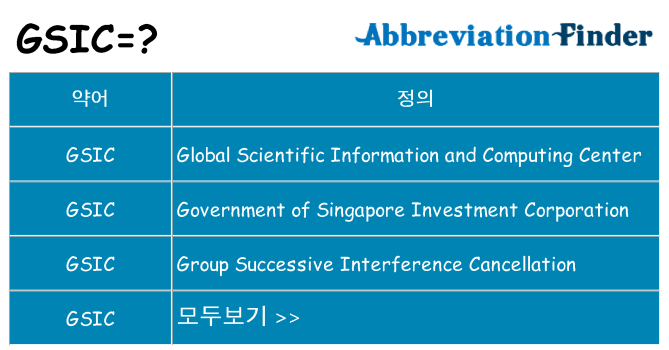 gsic 대 한 무엇을 서가