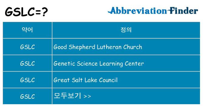 gslc 대 한 무엇을 서가
