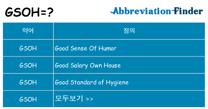 gsoh 대 한 무엇을 서가