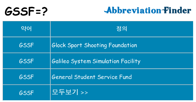 gssf 대 한 무엇을 서가