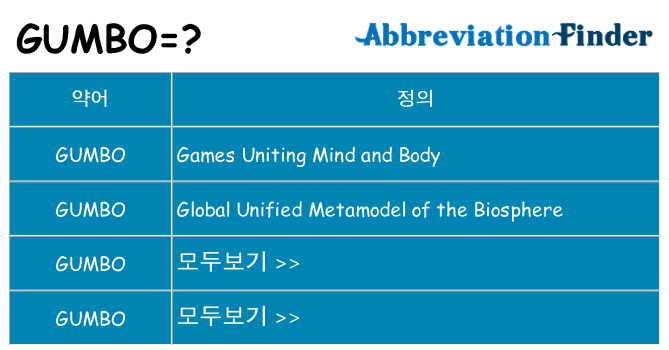 gumbo 대 한 무엇을 서가