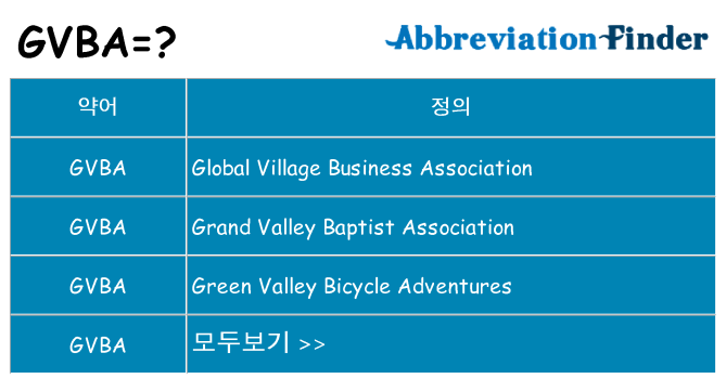 gvba 대 한 무엇을 서가