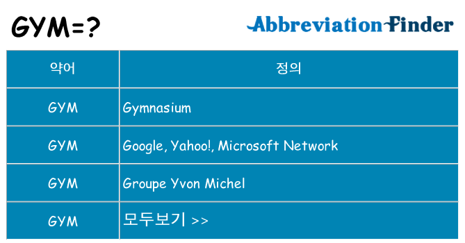 gym 대 한 무엇을 서가