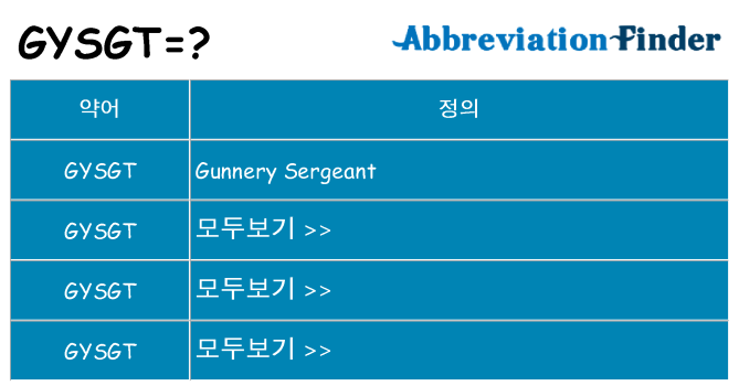 gysgt 대 한 무엇을 서가