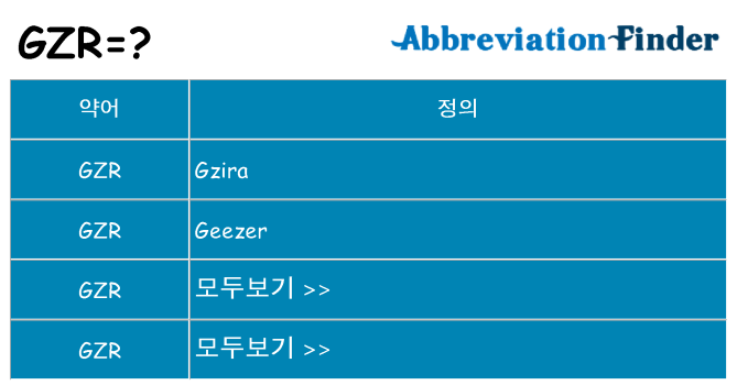gzr 대 한 무엇을 서가