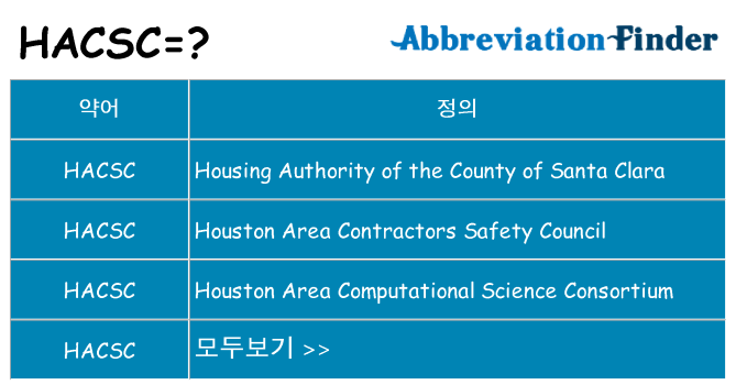 hacsc 대 한 무엇을 서가