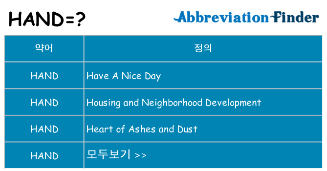hand 대 한 무엇을 서가
